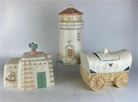 Vintage Cookie Jars, Lot of 3, 1 is Treasure Craft