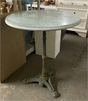 Stone & Cast Iron Bistro Table with Glass Top