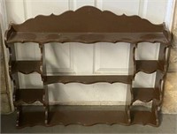 Scalloped Painted Wooden Wall Shelf