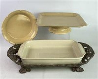 Arthur Court Casserole with Metal Holder and