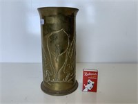WW2 SHELL TRENCH ART VASE DATED 1941