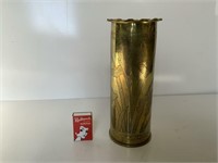 WW1 TRENCH ART ETCHED SHELL VASE