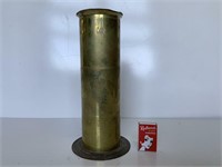 TRENCH ART MILITARY SHELL VASE WITH