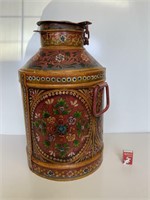 HAND PAINTED MILK CAN - 55CM HIGH