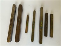 7X TIMBER AND BRASS VARIOUS SIZE LEVELS