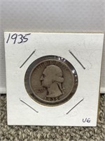 1935 silver quarter US coin