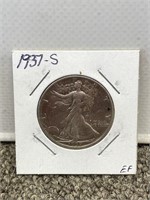 1937 - S silver half dollar US coin