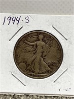 1944 -S walking liberty silver half dollar US