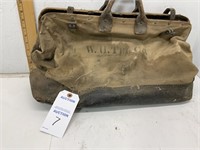 Antique Canvas/Leather Bag W.U. Tel Co.