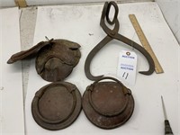Set Of Ice Tongs, Saddle Parts, JAR, Antique