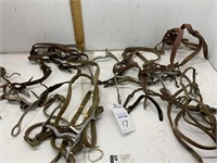 Leather And Nylon HeadStalls, 5 In Lot