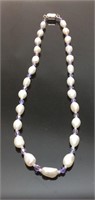 FRESH WATER PEARL NECKLACE, MAGNET CLASP