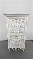 TIN CABINET WITH PRESSBOARD TOP