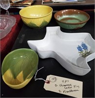 4pc art pottery SHAWNEE corn king FRANKHOMA Texas
