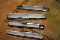 4 Mother of Pearl Handle Pocket Knives