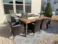 PATIO DINING TABLE W/ 6 CHAIRS & DRIEDS
