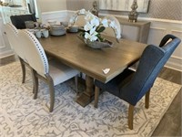 DINING TABLE W/ LEAF & 6 CHAIRS