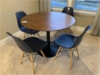 PEDESTAL DINING TABLE W/ 4 CHAIRS