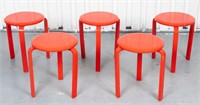 Alvar Aalto Mid-Century Modern Stacking Stools, 5