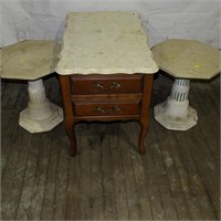 End Table And Two Pedestals