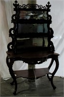 Victorian Walnut Etagere W/ Mirrored Back