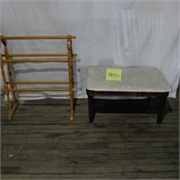 Marble Top Table And Quilt Rack