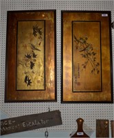 Oriental Wooden Hand Painted Panels