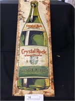Vintage Crystal Rock Tin Beverage Sign