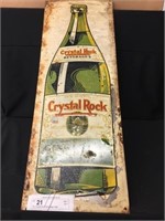 Tin Crystal Rock Beverage Sign