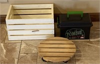 Wood crate/plant stand/zombie ammo can