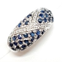 $400 Silver Blue Sapphire And White Topaz(1.2ct) R