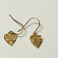 $1500 18K  Heart Shape Earring With Diamond(0.06ct