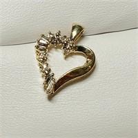 $1200 10K  Heart Shape Pendent With Diamond(0.1ct)