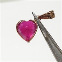 $900 14K  Heart Shape Pendent With Ruby(1ct) Penda