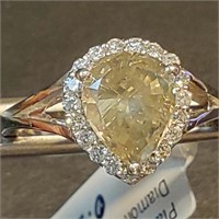 Certified  Platinum Fancy Diamond(I1)(1.9ct) Ring