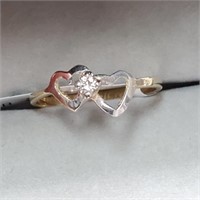 $1000 10K  Heart Shape Ring With Diamond(0.07ct) R