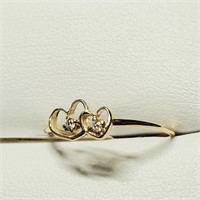 $600 10K  Heart Shape Ring With Diamond(0.03ct) Ri