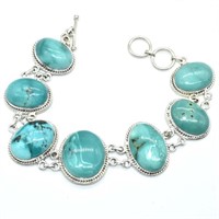 $1500 Silver Tibetan Turquoise(95.5ct) Bracelet