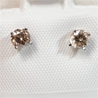 Certified 14K  Diamond(0.42Ct,Si2-I2,J-K) Earrings
