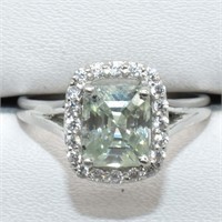$600 Silver Moissanite Cz(1.65ct) Ring