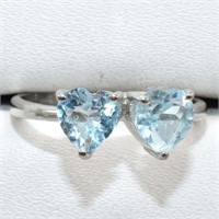 $150 Silver Blue Topaz(1.75ct) Ring