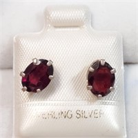 $100 Silver Garnet(2.8ct) Earrings