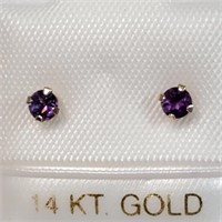 $160 14K  Amethyst Earrings