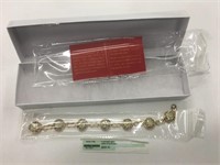 925 Silver 14K Gold Plated Multi Stone Bracelet