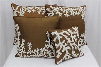Beaded Silk Square Pillow Set
