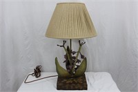 Paper Mache Orchid Lamp Lot 2