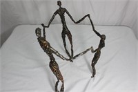 Alberto Giacometti Style 3 Dancing Figures Statue