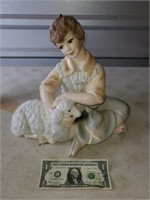 porcelain girl with lamb