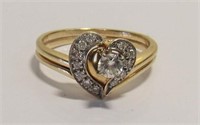 14KT Gold Diamond Engagement Ring & Band Sz. 6.25