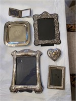 Silver Plated Frames and Tray